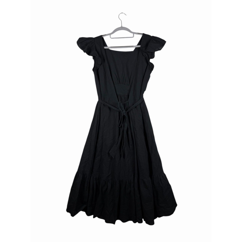 Free People Takin' A Chance Linen Cotton Prairie Boho Dress Backless‎ Midi Line